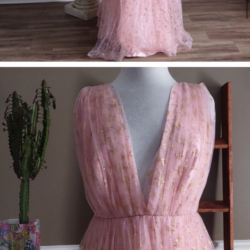 Joanna August Michelle Pink Star Tulle occasion dress